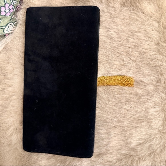 Yves Saint Laurent Black Clutch with Gold Tassel - Picture 3 of 6